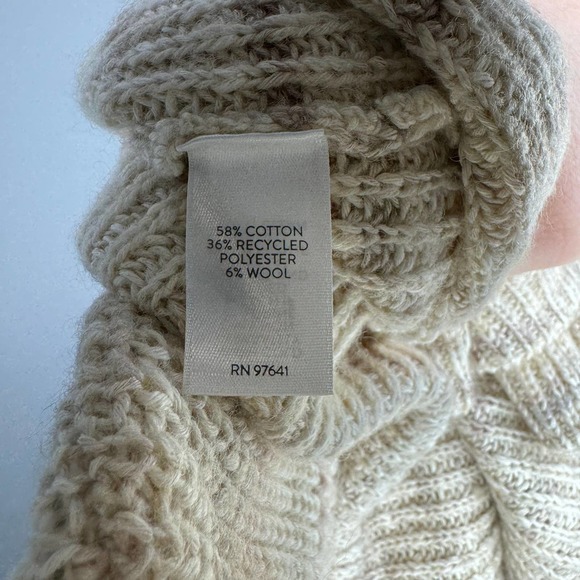 NWT J. JILL Wool Blend Open Cardigan Sweater Neutral Cream Medium Petite MP - Picture 5 of 5